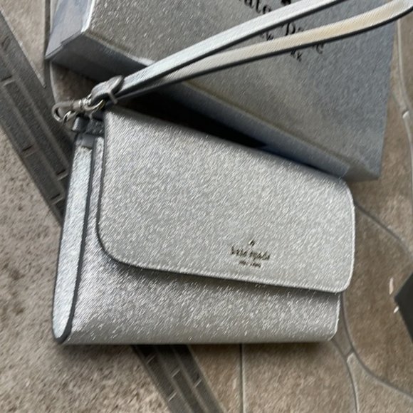 Kate Spade Shimmy Boxed Medium Phone Wristlet Lunar Light - Picture 2 of 16